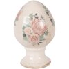 Decorazione uovo su piede Clayre & Eef Ø 9x14 cm beige con accento rosa
