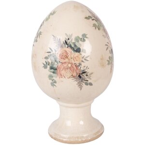 Decorazione uovo su piedistallo Clayre & Eef beige...