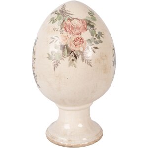 Decorazione uovo su piedistallo Clayre & Eef beige...