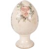 Decorazione uovo su piedistallo Clayre & Eef beige rosa Ø 17x28 cm