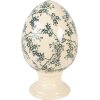 Uovo decorativo su piede Clayre & Eef Giallo-Verde Ø15x24 cm