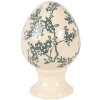 Decorazione uovo su piedistallo Clayre & Eef giallo-verde Ø 9x14 cm