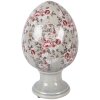 Decorazione Uovo su Piede Clayre & Eef 6CE2399XL Grigio-Rosa Ø 17x28 cm