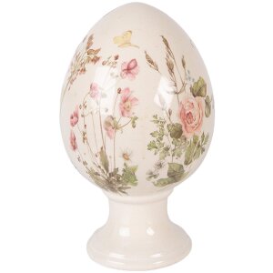 Decorazione uovo su piede Clayre & Eef Beige Rosa...