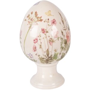 Decorazione uovo su piede Clayre & Eef Beige Rosa...