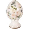Decorazione uovo su piedistallo Clayre & Eef Ø 12x19 cm Tonalità beige e rosa
