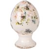Decorazione uovo su piede Clayre & Eef Beige-Rosa Ø 9x14 cm