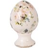 Decorazione uovo su piede Clayre & Eef Beige-Rosa Ø 9x14 cm