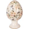 Decorazione uovo su piede Clayre & Eef Beige-Rosa Ø 17x28 cm