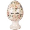 Decorazione uovo su piede Clayre & Eef Beige-Rosa Ø 17x28 cm