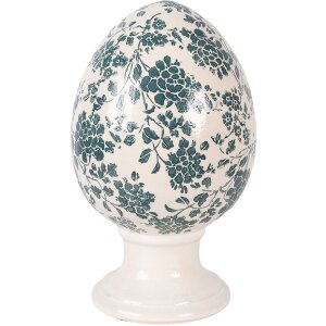 Decorazione uovo su piede Clayre & Eef Beige-Verde...