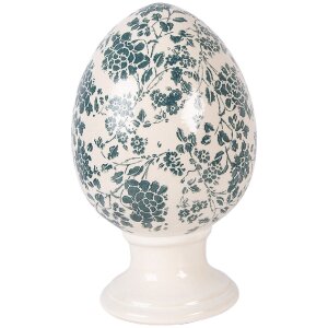 Decorazione uovo su piede Clayre & Eef Beige-Verde...