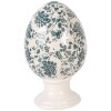 Decorazione uovo su piede Clayre & Eef Beige-Verde Ø 15x24 cm