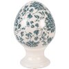Decorazione Uovo su Piede Clayre & Eef Ø 9x14 cm Beige-Verde