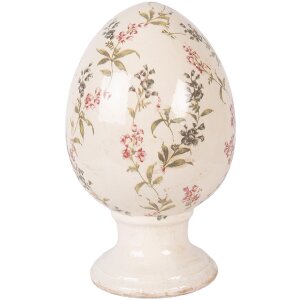 Decorazione uovo su piede Clayre & Eef beige-rosa...