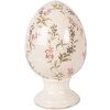 Decorazione uovo su piede Clayre & Eef beige-rosa Ø15x24 cm