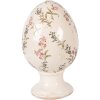 Decorazione uovo su piede Clayre & Eef beige-rosa Ø15x24 cm