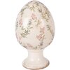 Decorazione uovo su piede Clayre & Eef Beige Rosa Ø 17x28 cm