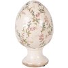 Decorazione uovo su piede Clayre & Eef Beige Rosa Ø 17x28 cm