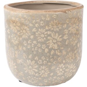 Vaso da fiori Clayre & Eef 6CE2409L Grigio-Beige Ø 18x16 cm