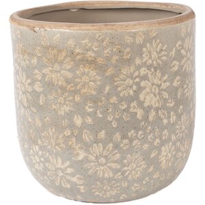 Vaso da fiori Clayre & Eef 6CE2409L Grigio-Beige Ø 18x16 cm