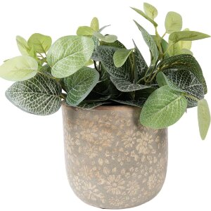 Vaso da fiori Clayre & Eef 6CE2409L Grigio-Beige Ø 18x16 cm