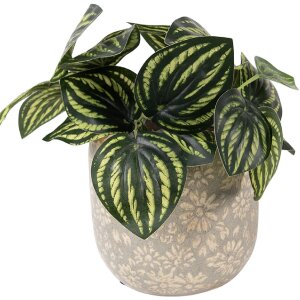 Vaso da fiori Clayre & Eef Grau-Beige Ø 14x13 cm