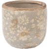 Vaso da interno Clayre & Eef 6CE2409S Grigio-Beige Ø 10x9 cm Ceramiche