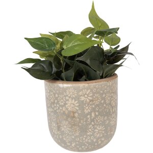 Vaso da fiori Clayre & Eef 6CE2409XL in ceramica Grigio-Beige Ø20x19 cm