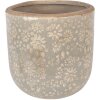 Vaso da fiori Clayre & Eef 6CE2409XL in ceramica Grigio-Beige Ø20x19 cm