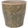 Vaso da fiori in ceramica Clayre & Eef Ø 14x13 cm Verde-Marrone
