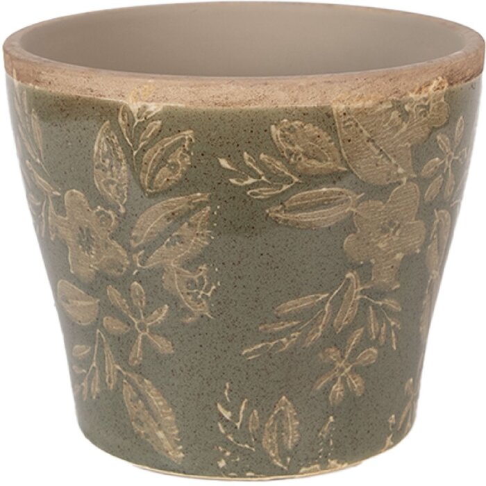 Vaso da fiori Clayre & Eef 6CE2410S Verde-Marrone Ø 10x9 cm
