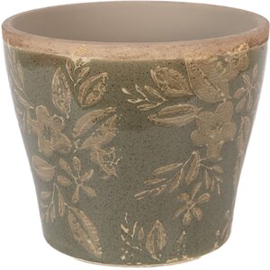 Vaso da fiori Clayre & Eef 6CE2410S Verde-Marrone Ø 10x9 cm