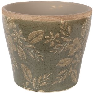Vaso da fiori Clayre & Eef 6CE2410S Verde-Marrone Ø 10x9 cm