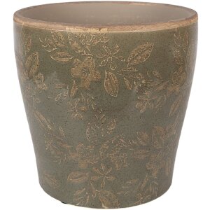 Vaso da fiori in ceramica Clayre & Eef 6CE2410XL Marrone Ø 18x17 cm