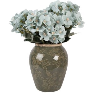 Vaso in ceramica Clayre & Eef Ø 16 cm x 20 cm Verde-Marrone