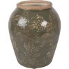 Vaso in ceramica Clayre & Eef 6CE2411M Verde-Marrone Ø 15 cm x 18 cm