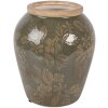 Vaso in ceramica Clayre & Eef 6CE2411S Ø 13 cm x 15 cm Verde-Marrone