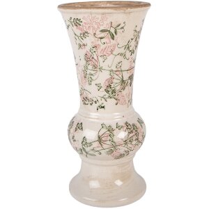Vaso in ceramica Clayre & Eef 6CE2412S Beige-Verde Ø13x26 cm