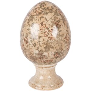 Decorazione Uovo su Piede Clayre & Eef Beige-Verde...