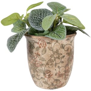 Vaso da fiori Clayre & Eef Ø 13x13 cm Beige-Verde