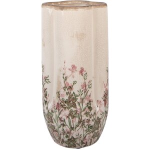 Vaso in ceramica Clayre & Eef 6CE2416M beige-verde Ø15x30 cm
