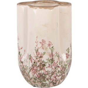 Vaso in ceramica Clayre & Eef 6CE2416S Beige-verde Ø 16 cm x 24 cm