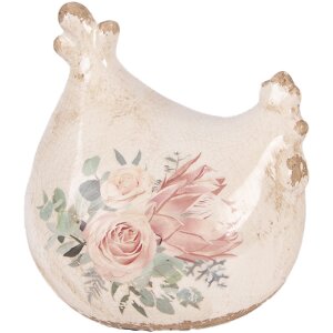 Decorazione Gallina Clayre & Eef Beige Rosa 12x11x13 cm