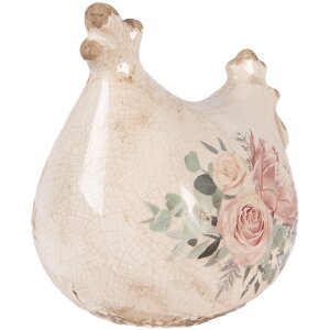 Decorazione Gallina Clayre & Eef Beige Rosa 12x11x13 cm