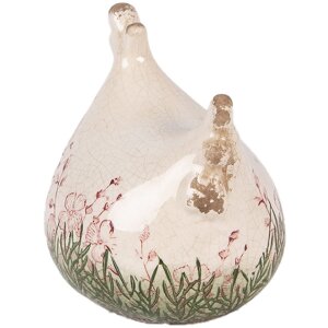 Decorazione Clayre & Eef Huhn 12x11x13 cm Beige-Verde