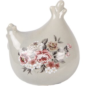 Decorazione anatra grigio-rosa Clayre & Eef 12x11x13 cm