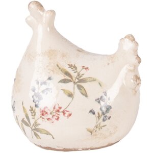 Decorazione Pollo Clayre & Eef Beige Rosa 12x11x13 cm