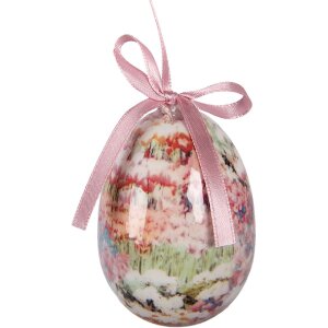 Set di 9 appendici a forma di uovo bianco e rosa Ø 5x8 cm Clayre & Eef