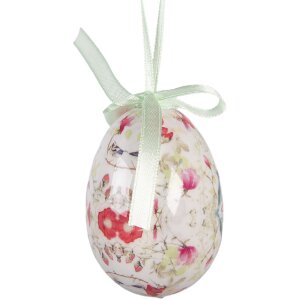 Set di 9 appendici a forma di uovo bianco e rosa Ø 5x8 cm Clayre & Eef